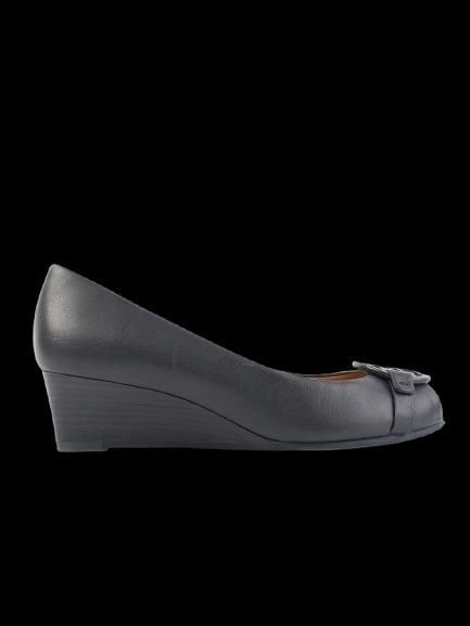 Excellent Tory Burch Blue Leather Wedge Shoes Size 35.5