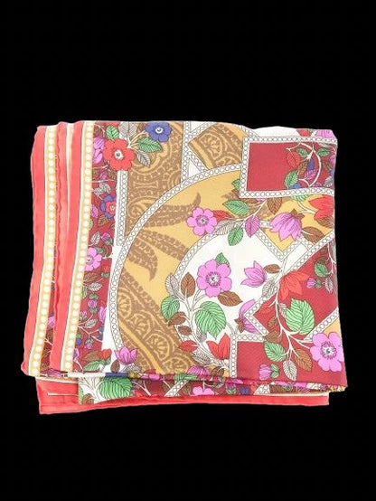 NEW Kenzo Floral Patterned Silk Scarf Colorful Design Women