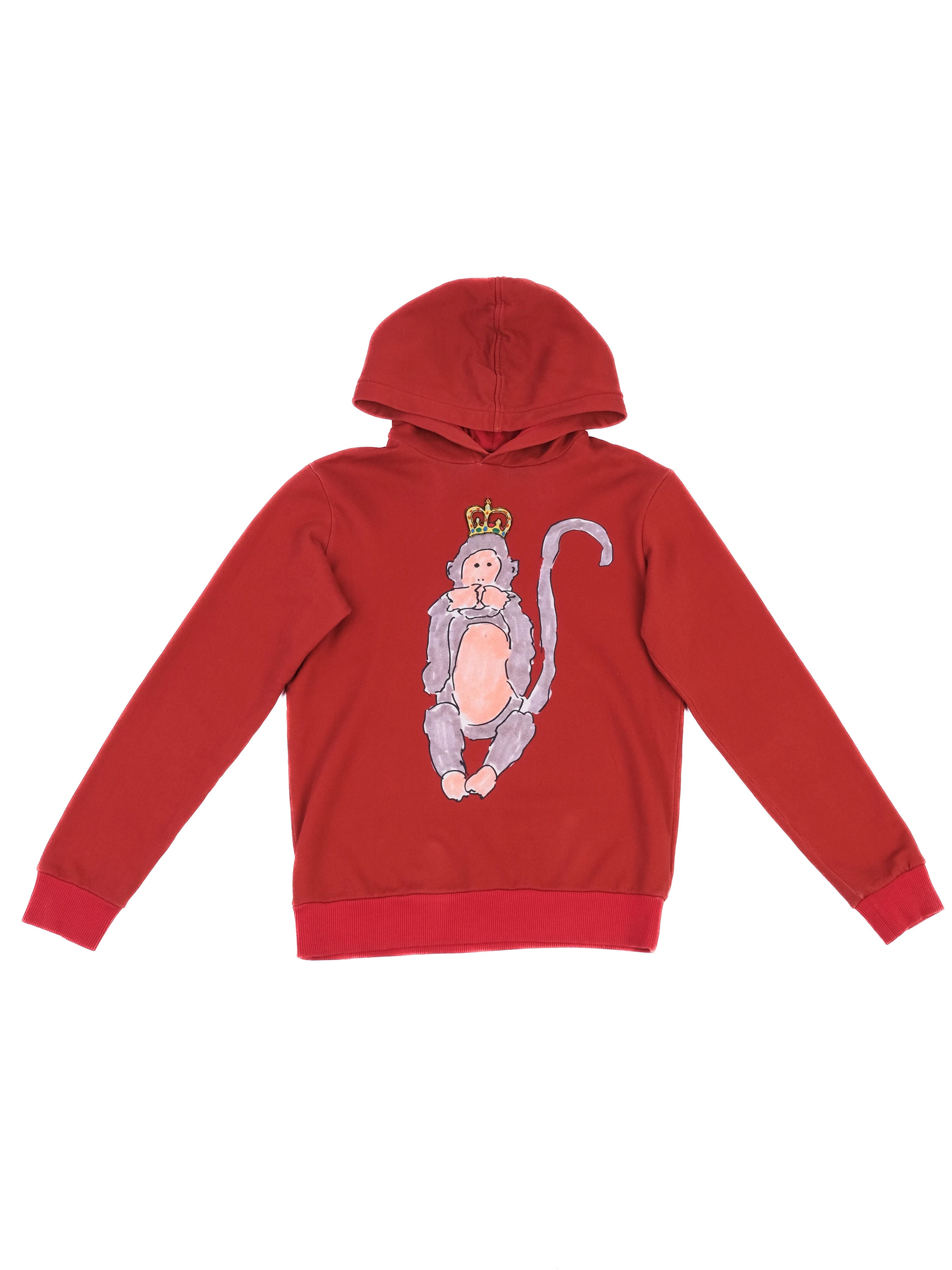 Excellent Dolce Gabbana Red Cotton Hoodie Size 12 for Kids