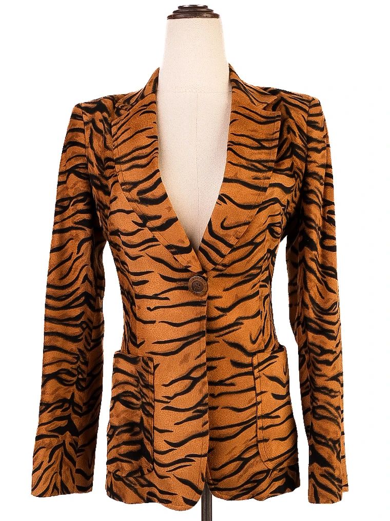 Excellent Moschino Blazer Tiger Stripe Viscose Long Sleeve