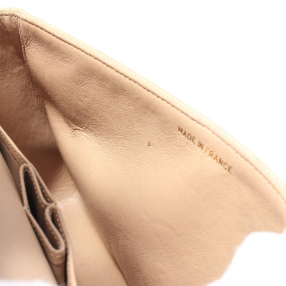 Chanel Beige Matelasse W Flap Shoulder Bag Lambskin (sheep Leather) A 01113