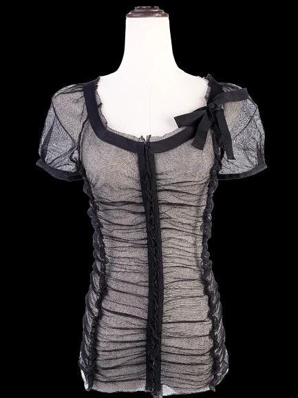 Excellent Philosophy di Alberta Ferretti Black Sheer Top Size M