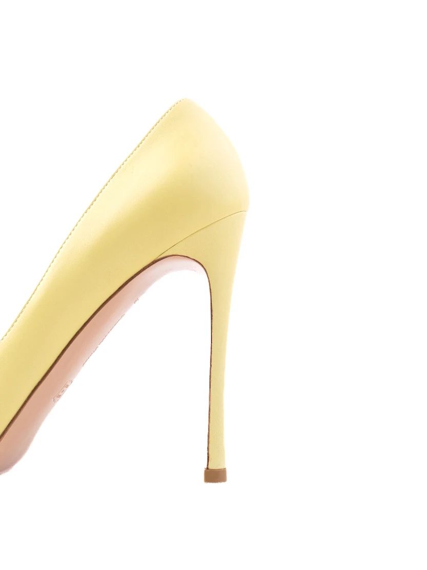 Excellent Gianvito Rossi Yellow Leather High-Heeled Shoes Size 39