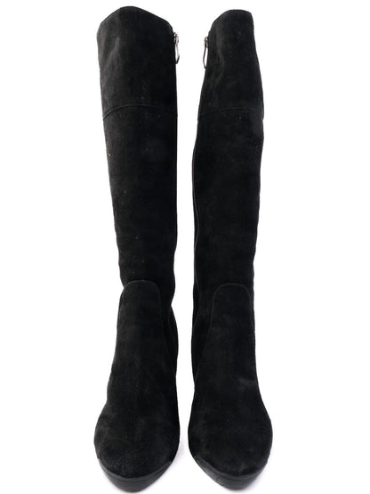 Perfect Giovanni Fabiani Black Leather Wedge-Heeled Boots Size 37