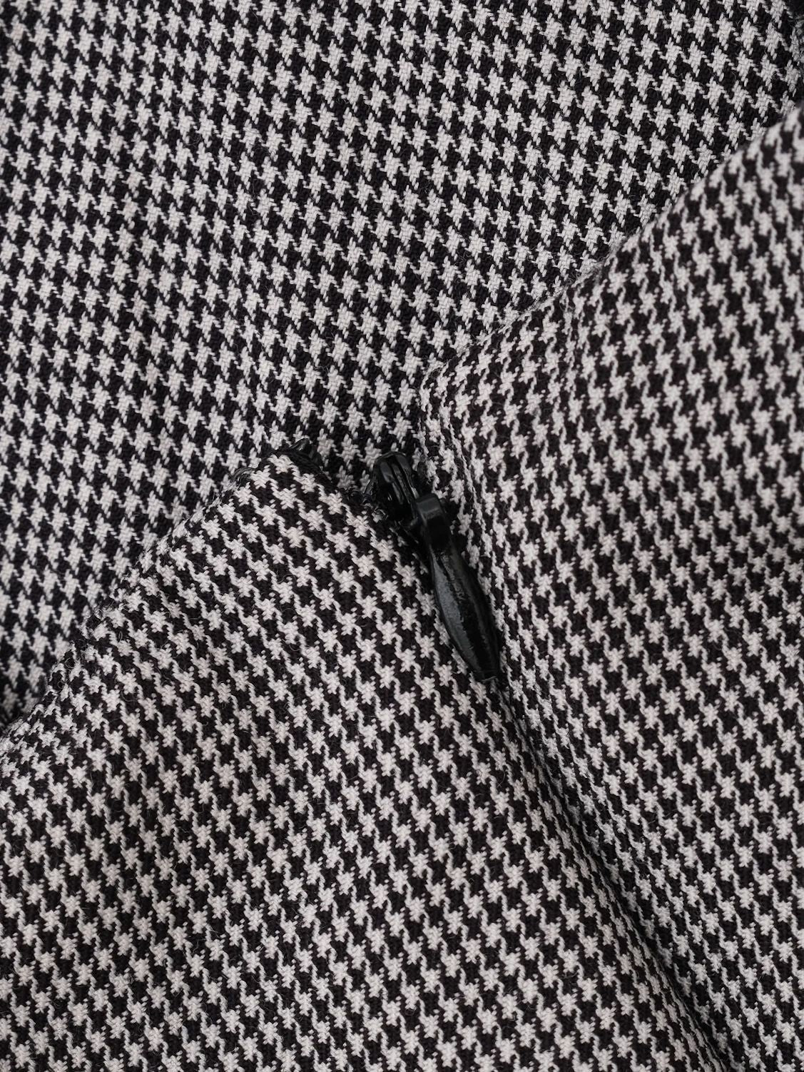 Excellent Gray Houndstooth Wool Blazer with Lace Detail Size S