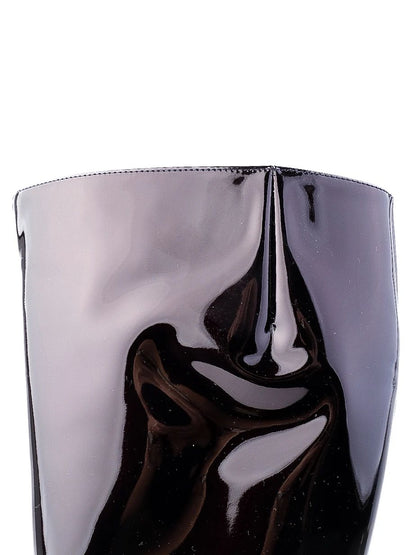 Excellent Emilio Pucci Black Leather High-Heeled Boot Size 38