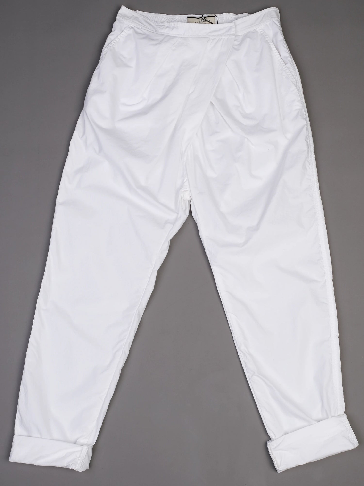 NEW By Malene Birger White Cotton Pants Size XS with Elastic Waistband