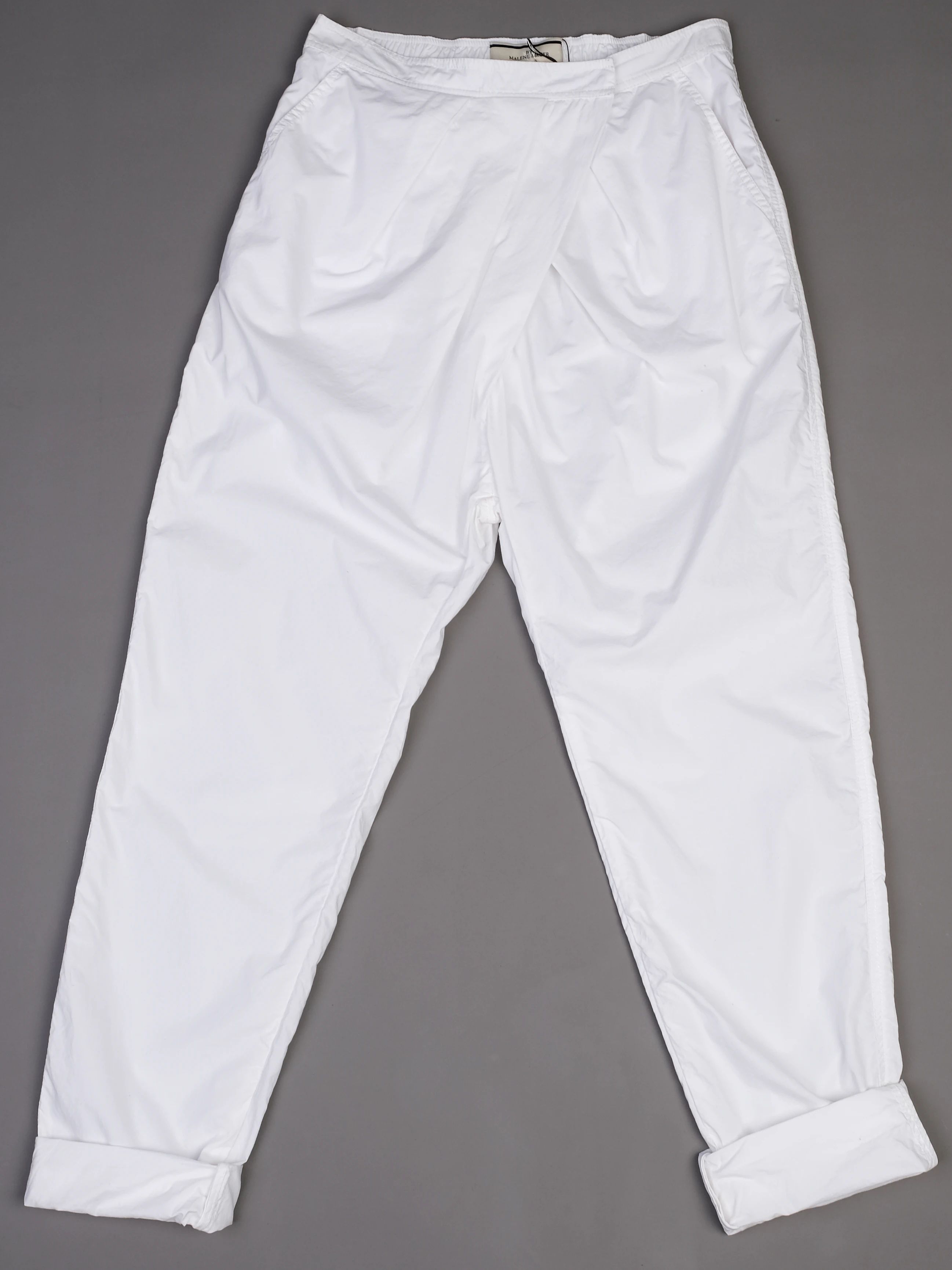 NEW By Malene Birger White Cotton Pants Size XS with Elastic Waistband