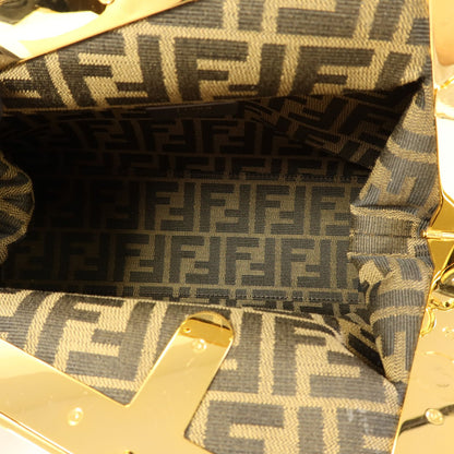 Fendi Cowhide Leather First Medium Golden Shoulder Bag Black Calfskin (cowhide) 8bp 127