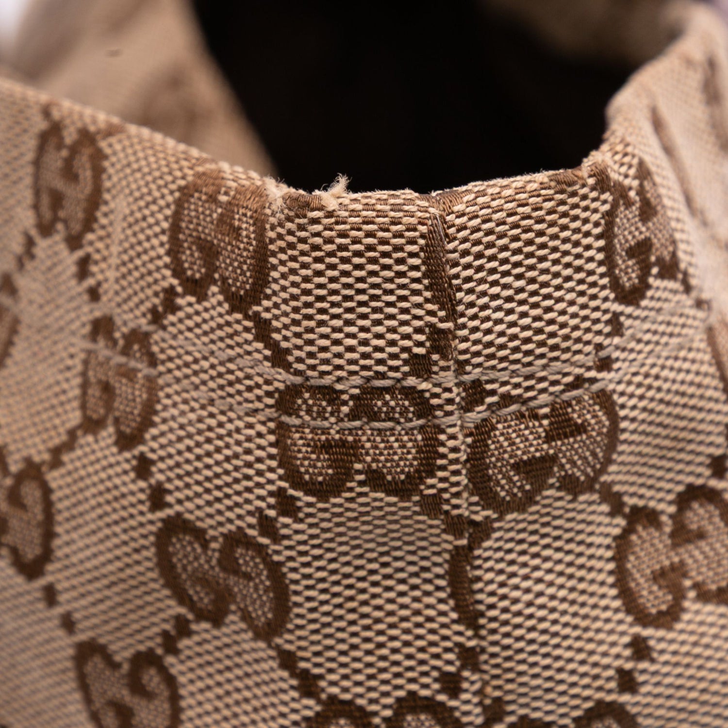 Gucci GG Canvas Web Tote Brown