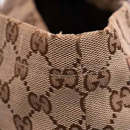 Gucci GG Canvas Web Tote Brown