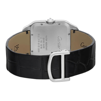 Cartier Santos-dumont 18K White Gold Silver Dial Diamond Quartz Watch WH100251