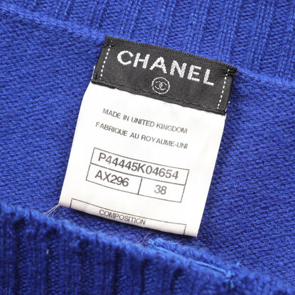 Chanel Coco Mark Button Dress P 44445k 04654 Cashmere Blue 38