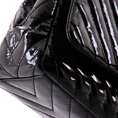 Chanel Classic Single Flap Bag Chevron Patent Maxi