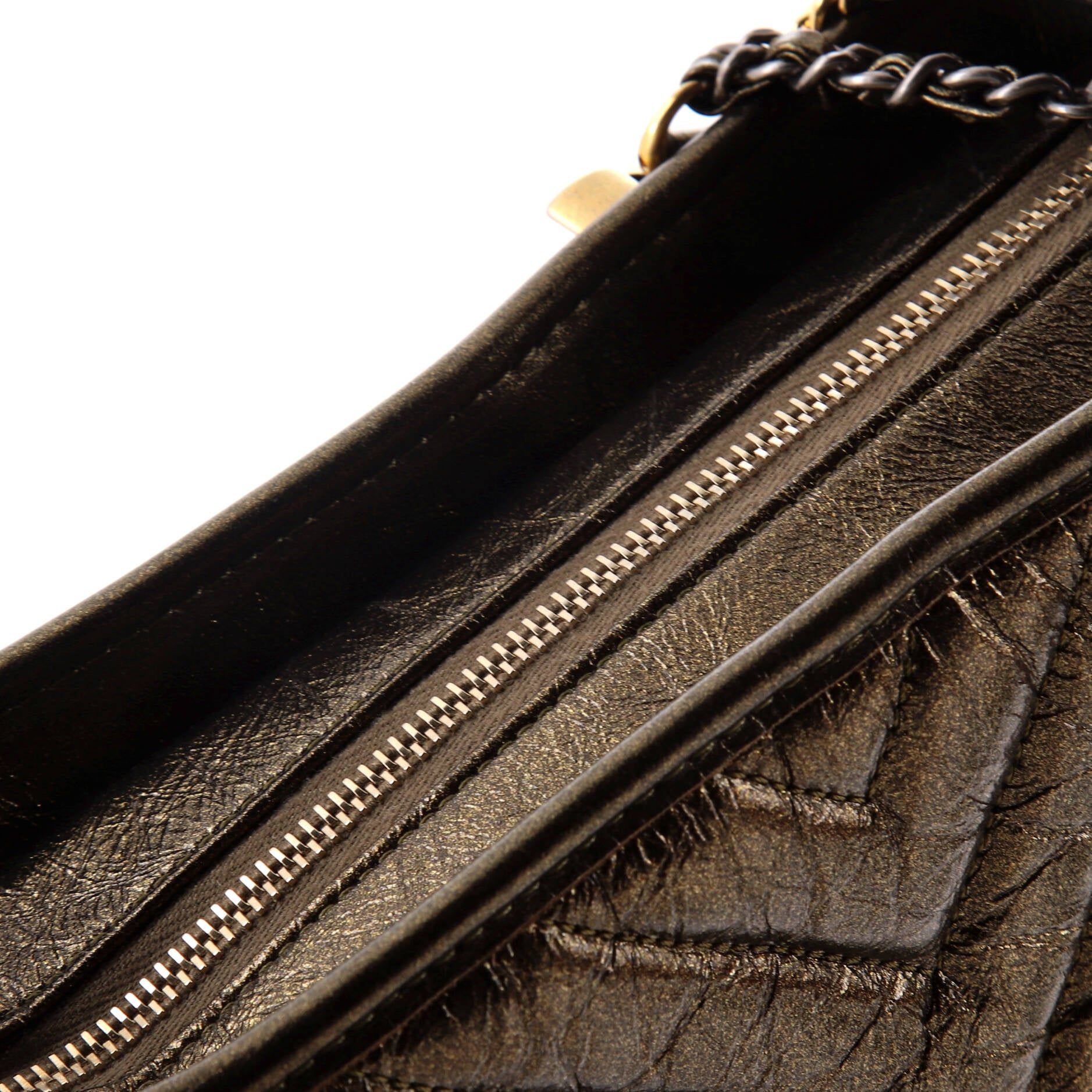 Chanel Gabrielle Hobo Chevron Metallic Aged Calfskin Small