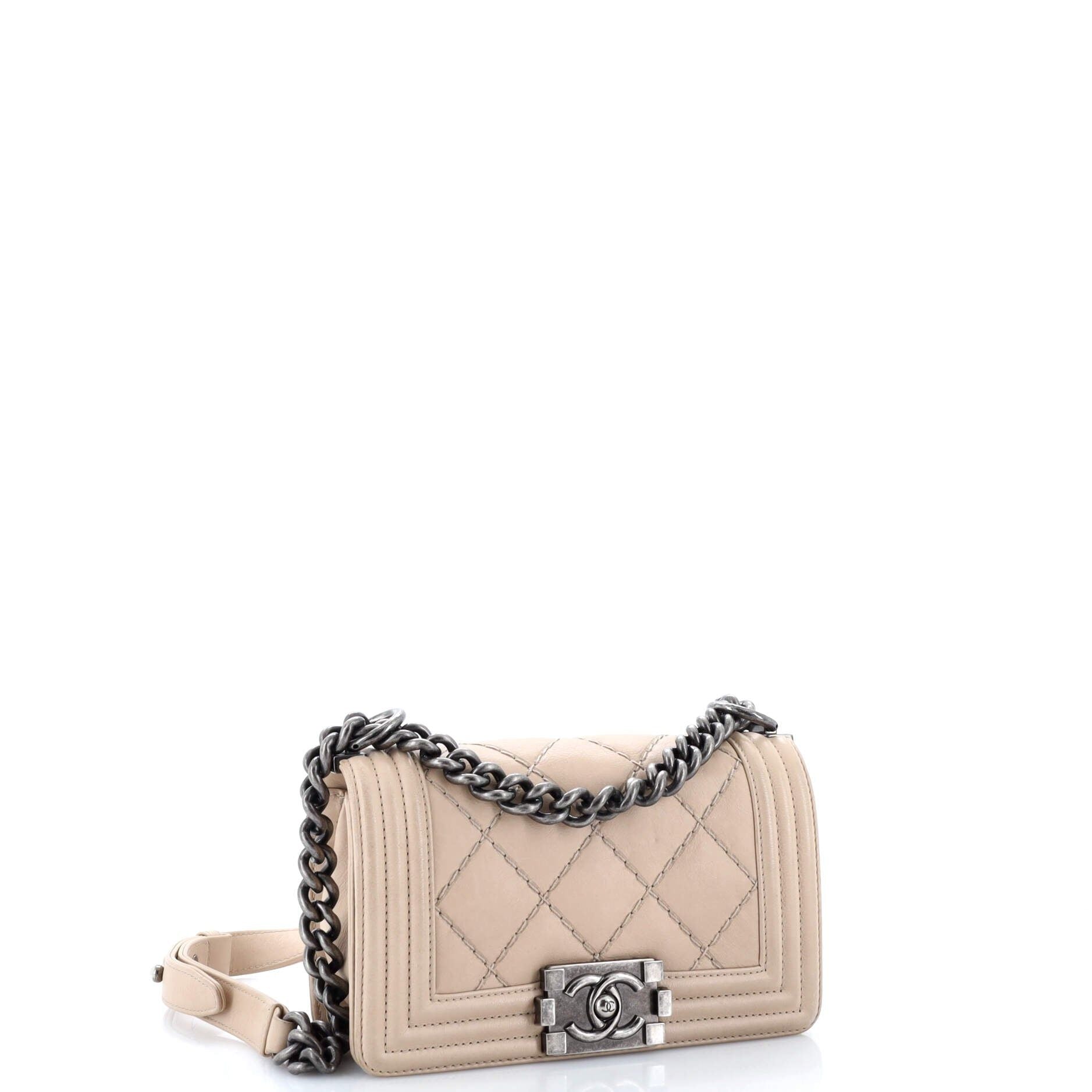 Chanel Stitch Boy Flap Bag Quilted Calfskin Small