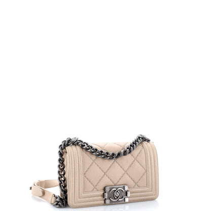 Chanel Stitch Boy Flap Bag Quilted Calfskin Small