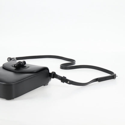 Gucci Calfskin Mini Bamboo Top Handle 3 Way Shoulder Bag Black