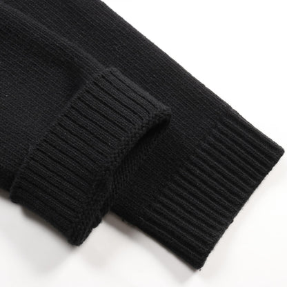 Gucci Intarsia Wool Top Knitwear Sweater 770072 Wool Black Logo 