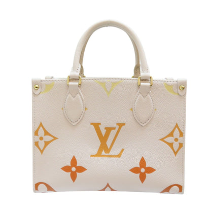 Louis Vuitton On The Go Pm Shoulder Handbag Calfskin Off White M 46513
