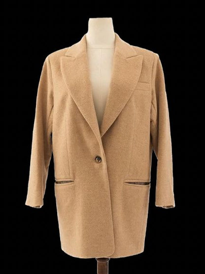 Excellent 12storeez Orange Wool Coat Size S with Lapel Collar