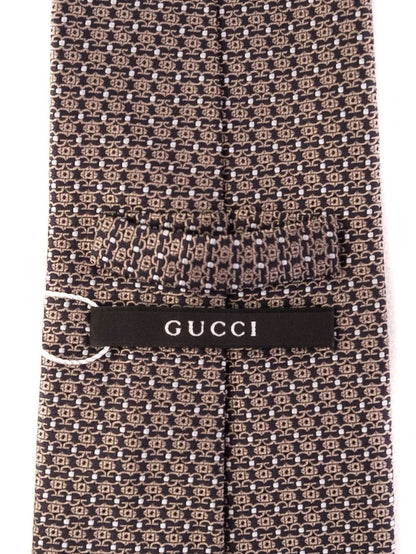 Excellent Gucci Geometric Patterned Necktie Combined Color 100% Silk