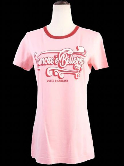 Excellent Dolce Gabbana Pink Cotton T-Shirt LÕamore � Bellezza