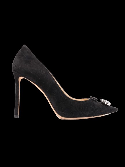 Excellent Jimmy Choo Black High-Heeled Shoes Genuine Suede Size 36