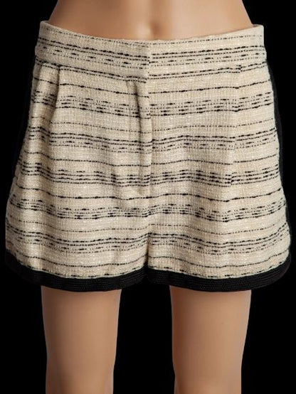 NEW By Malene Birger Striped Shorts Beige Black Size XS
