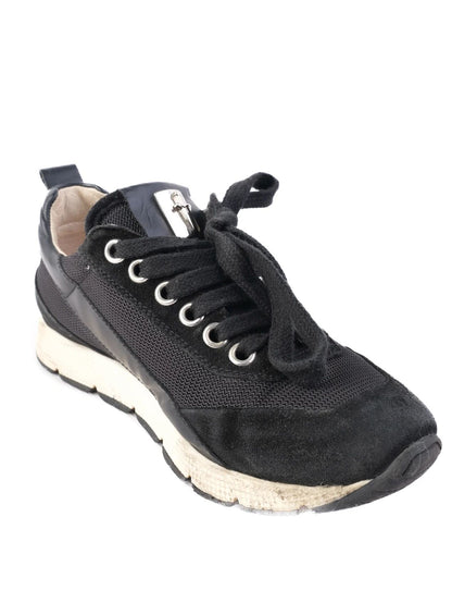 Excellent Cezare Paciotti Black Fabric Sneakers for Kids Size 32