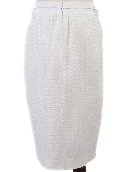 Excellent Salvatore Ferragamo White Textured Skirt Size L
