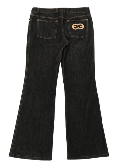 Excellent Escada Black Flare Jeans Size M Women&