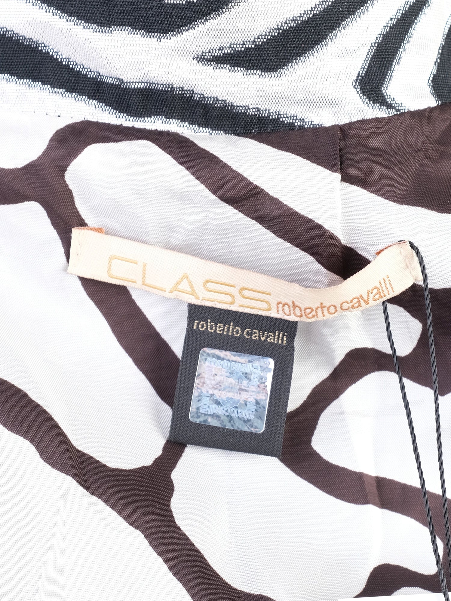 Class Roberto Cavalli Zebra-Patterned Coat Size M Excellent Condition