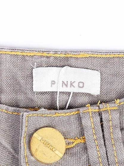 Excellent Pinko Gray Cotton Jeans Size S with Unique Pocket Design
