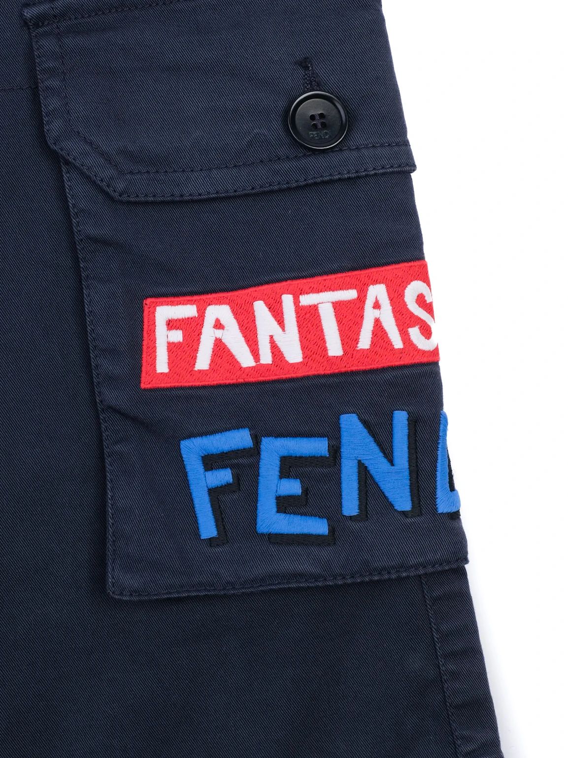 Excellent Fendi Kids Blue Cargo Shorts Size 10 Cotton