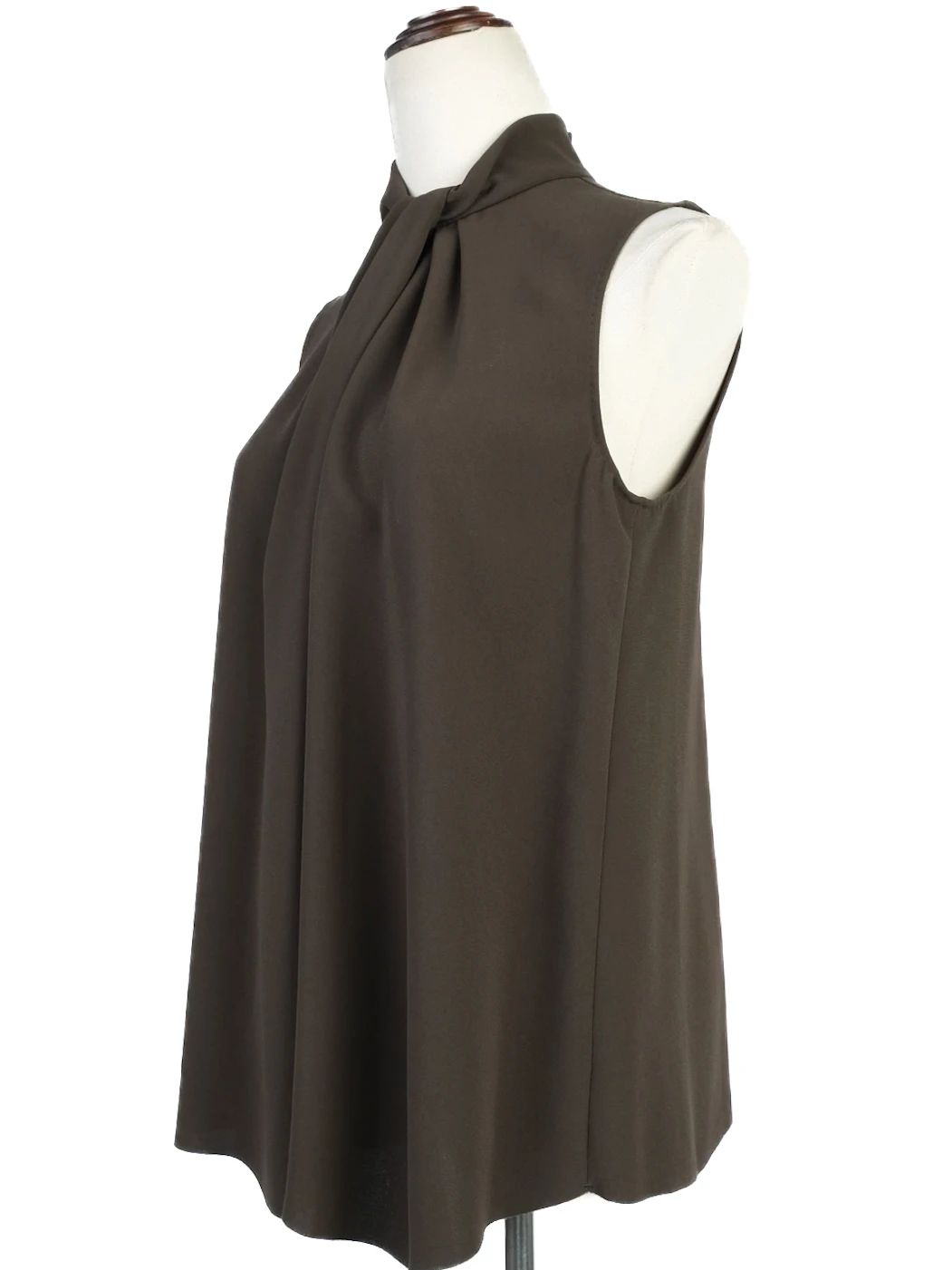 Excellent Max Mara Green Sleeveless Blouse High Neck Size N/A