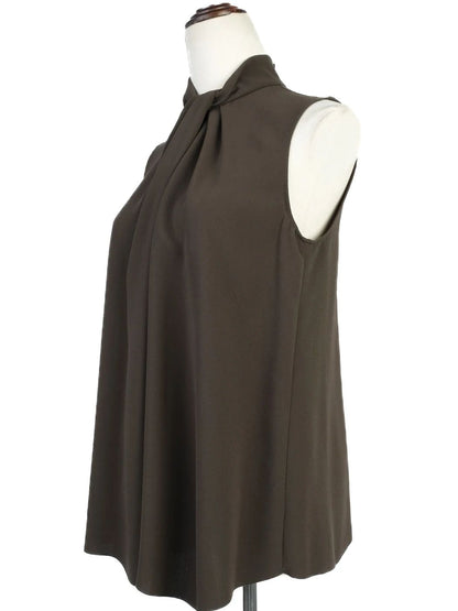 Excellent Max Mara Green Sleeveless Blouse High Neck Size N/A