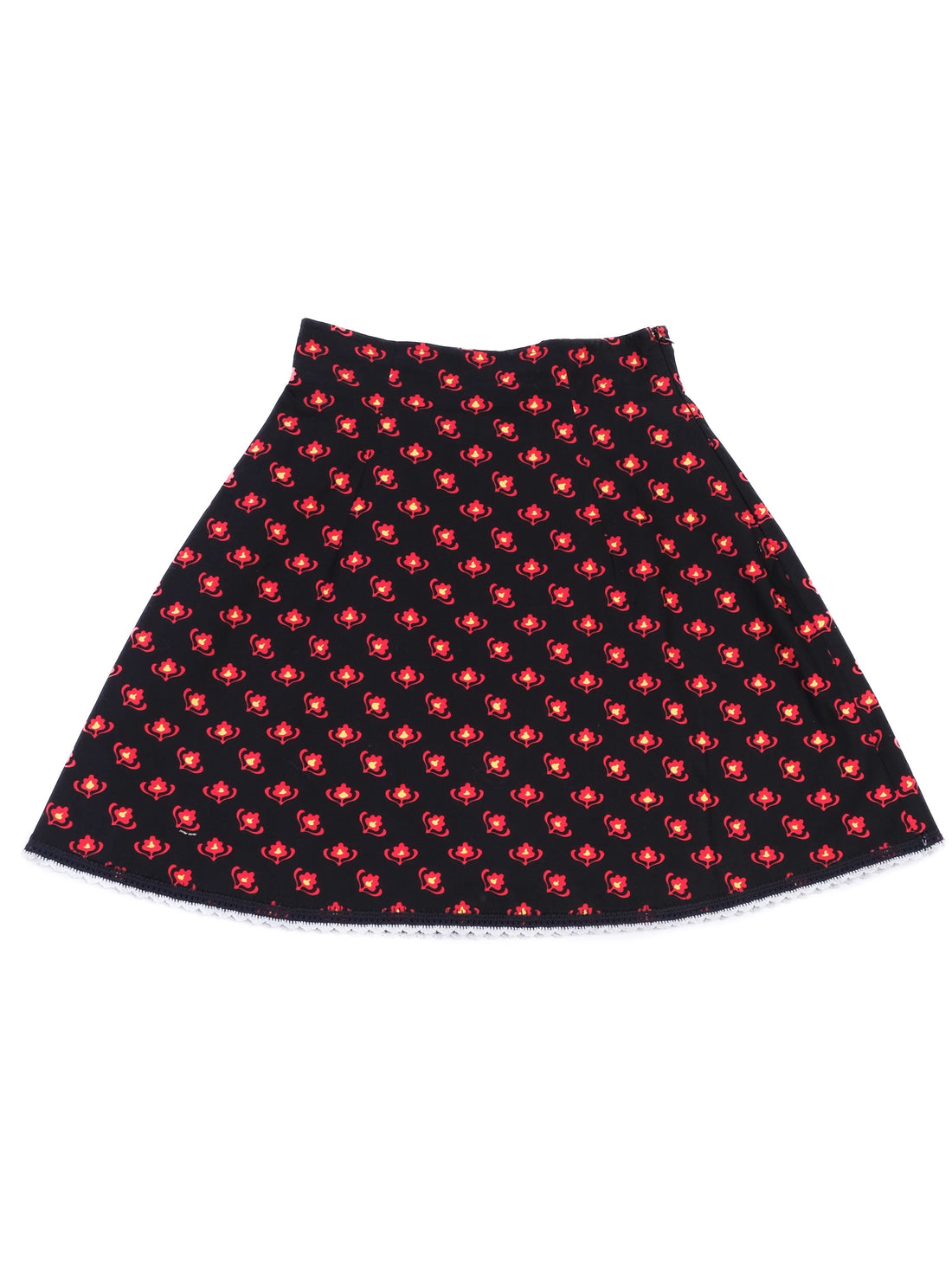 Excellent Miu Miu Black Floral Cotton Skirt Size M Made in Italy