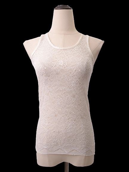 NEW Patrizia Pepe White Sleeveless Lace Top Size XXS