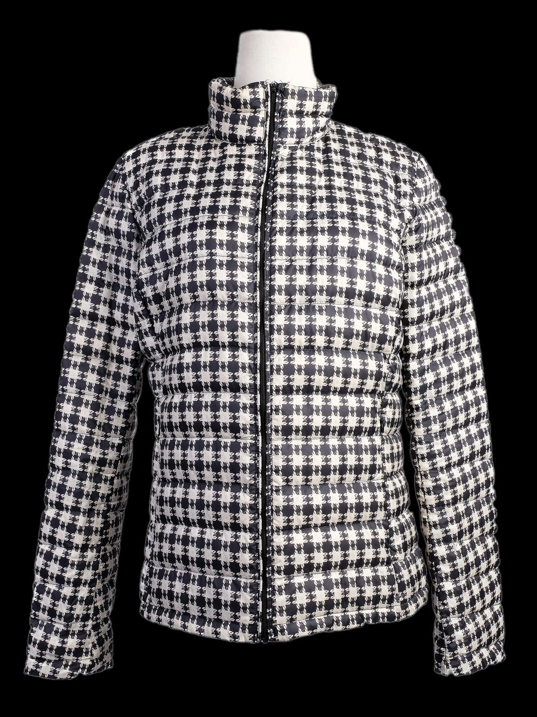 Excellent MaxCo Checkered Puffer Jacket Size L Polyester Multi-Color