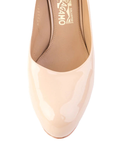 Excellent Salvatore Ferragamo Pink Leather High-Heeled Pumps Size 40