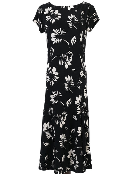 Excellent Ralph Lauren Black Floral Dress Size S Women&