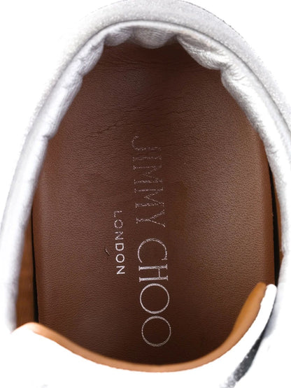 Excellent Jimmy Choo Gray Leather Sneakers with White Sole
