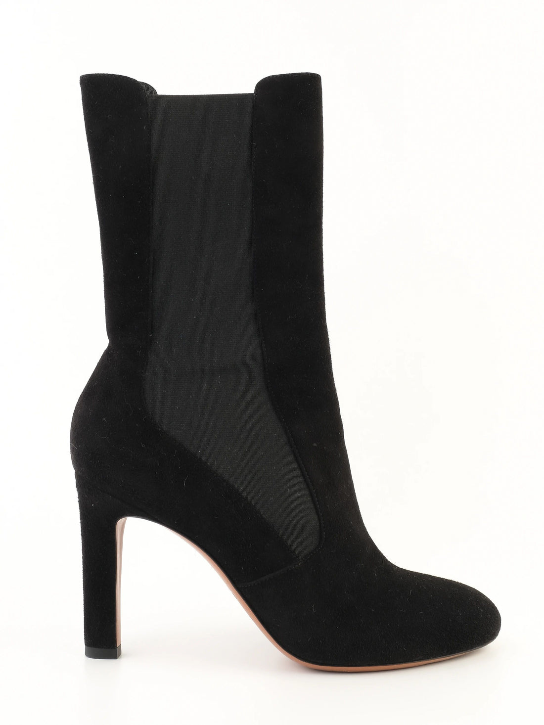 Excellent Alaia Black Genuine Suede High-Heeled Ankle Boots