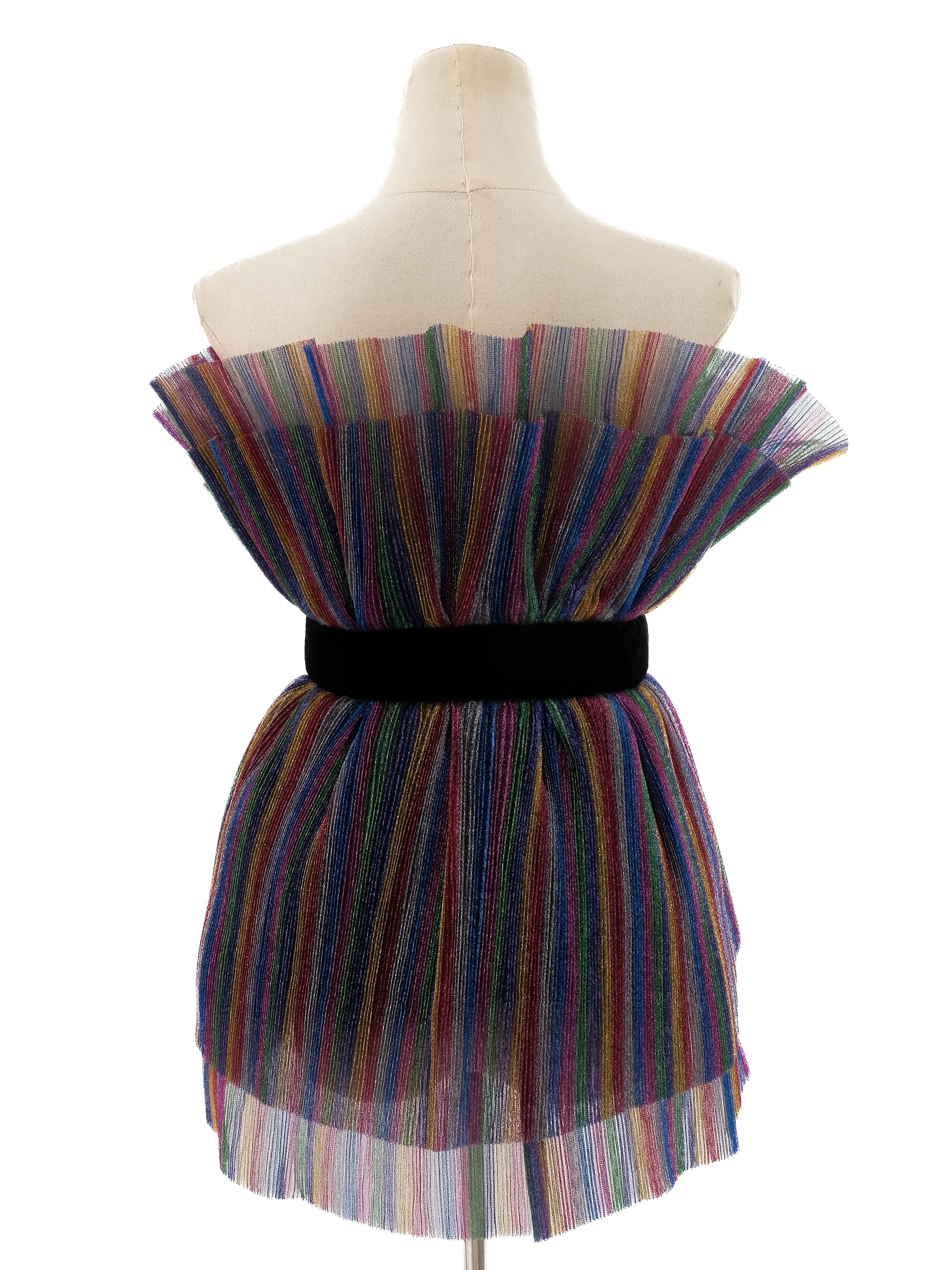 Excellent The Attico Off-Shoulder Dress M Multicolored Polyester