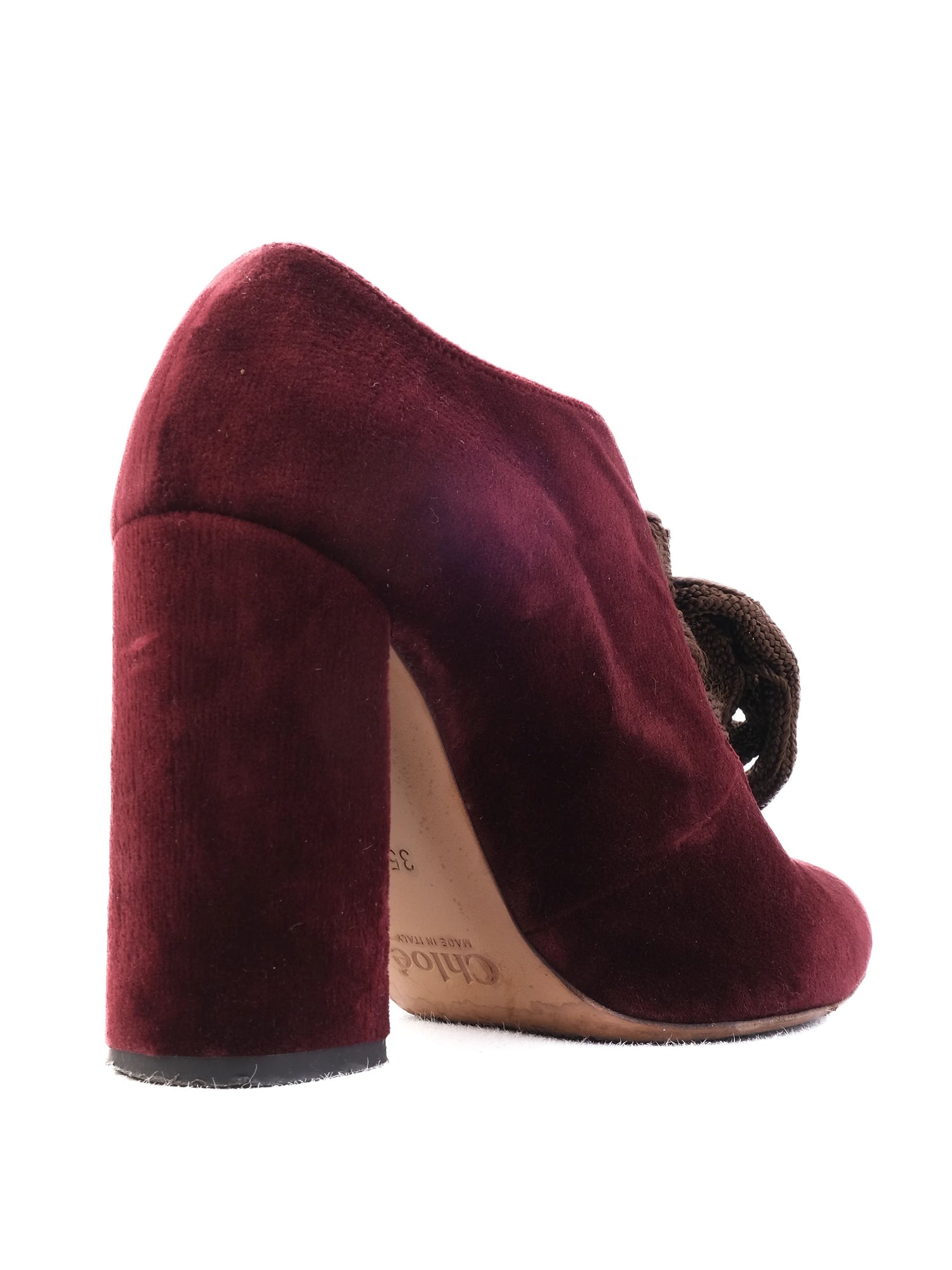 Excellent Chloe Red Suede High-Heeled Shoes Size 35