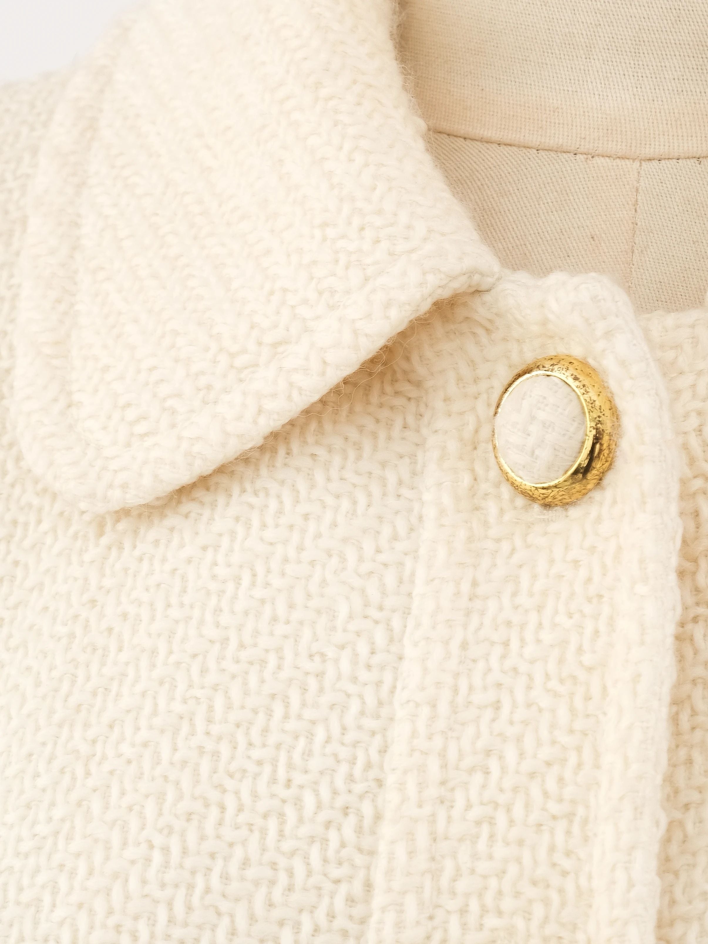 Excellent Luisa Spagnoli White Textured Coat Size L