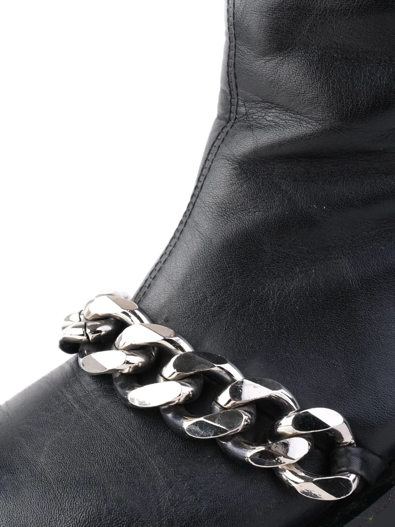 Excellent Givenchy Black Leather Knee-High Boots Size 36