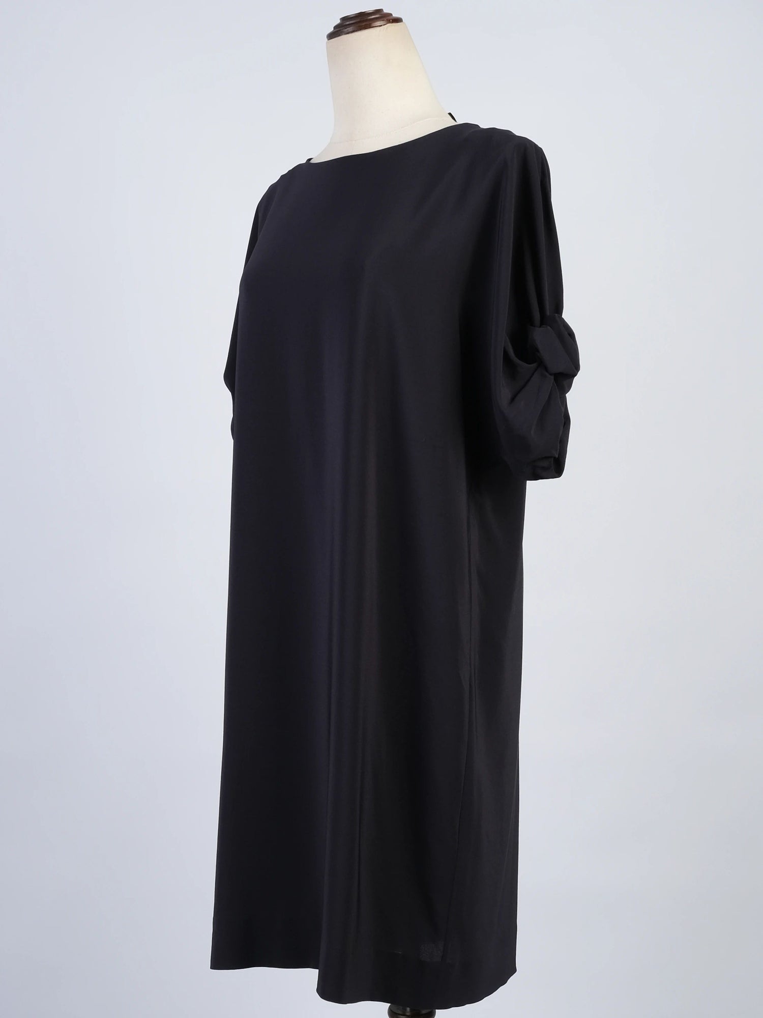 Excellent Cos Blue Silk Dress Size L with Gathered Sleeves