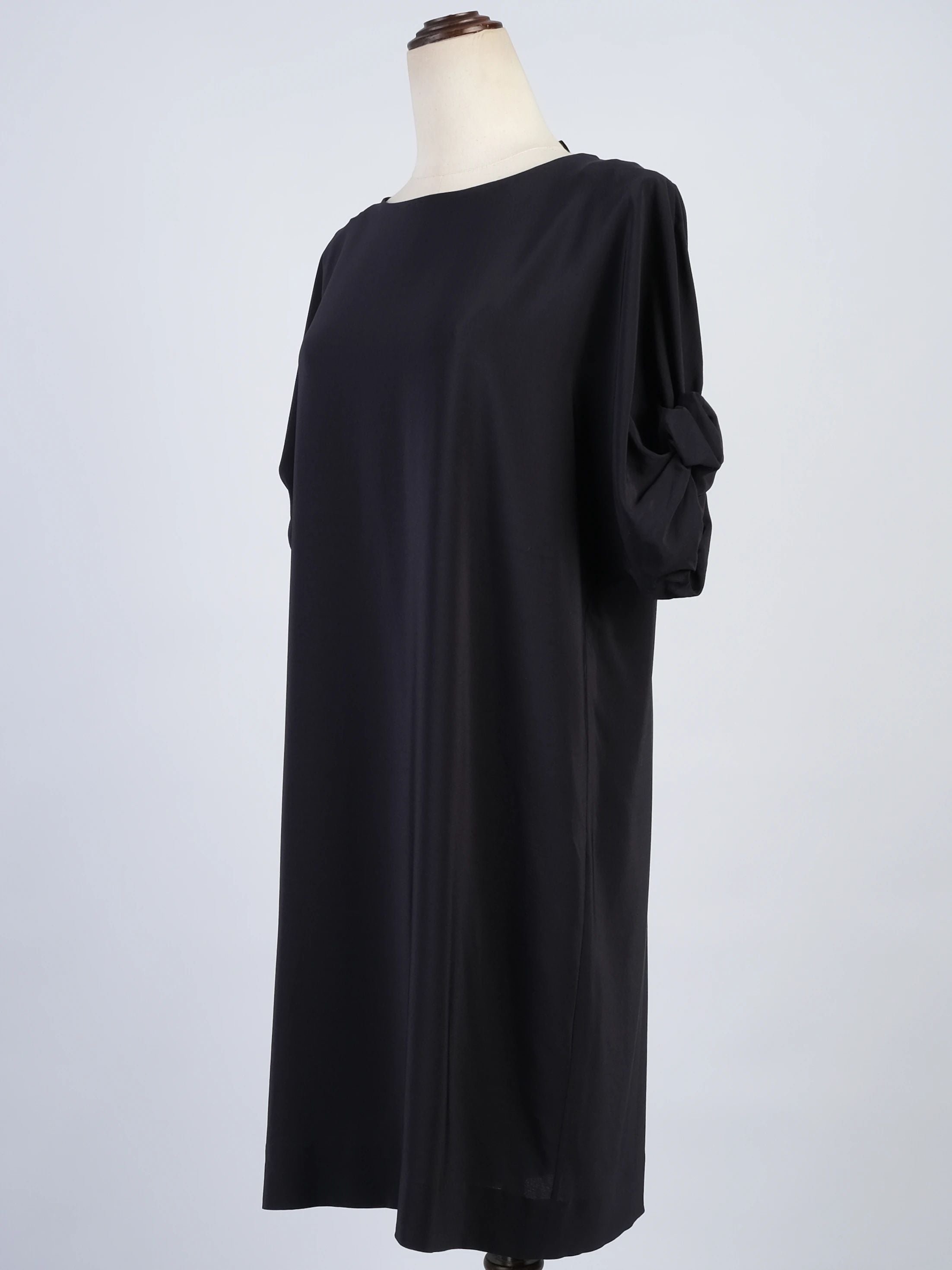 Excellent Cos Blue Silk Dress Size L with Gathered Sleeves
